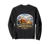 Highland Trekker Campfire Summit Adventure Scene Sweatshirt