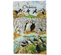 Highland Tweed 100% Cotton Scottish Orkney Puffins Tea Towel TT0930