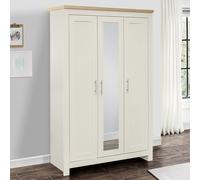 highland wooden wardrobe with 3 doors in cream oak
