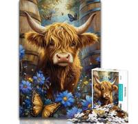 Highland Yak Jigsaw Puzzles for Adults Teenagers Jigsaws Puzzle,Brain Intelligence Challenge Addictive Toys for Home Decoration (75x50cm)