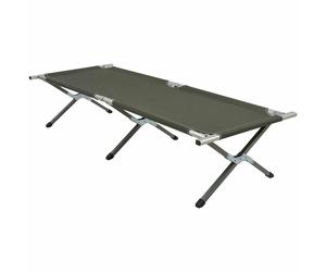Highlander Aluminium Military Army Camping Festival Folding Camp Bed Olive