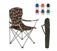 Highlander Camping Chair - Compact & Lightweight Folding Chair, 2.2kg, Portable Chair for Outdoors, Durable Steel Frame Arm Chair with Cup Holder