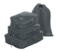Highlander Compakta Compression Packing Cubes Organiser (Set of 3) - Lightweight Luggage Suitcase Travel Pouches Bag Safe Storage - Great for Clothes, Accessories, Cosmetics and Toiletries