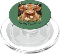Highlander Cow design, Let My People Fart, Farm Animal Lover PopSockets PopGrip for MagSafe