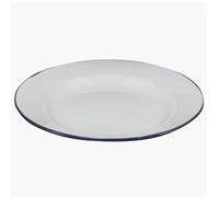 Highlander Enamel Vintage Camping Plate: White Colour: White