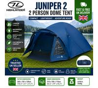 Highlander Juniper 2 Person Dome Tent Camping Hiking Waterproof Blue