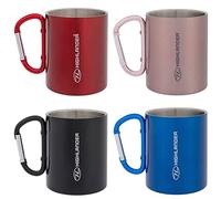 Highlander KARABINER Cup Stainless Steel Camping Mug 300ml with Carabiner Handle, Lightweight 300g for Hikers Wild Camping Backpacking. (Black)