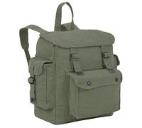 HIGHLANDER LARGE POCKETED WEB BACKPACK HIKING COTTON BAG CANVAS RUCKSACK OLIVE