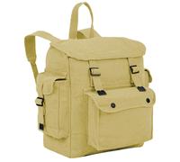 HIGHLANDER LARGE POCKETED WEB BACKPACK VINTAGE COTTON PACK CANVAS RUCKSACK BEIGE