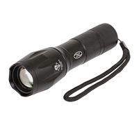 Highlander LED Zoom 280 Lumen Torch - Battery Operated Flash Light, Long Range, Adjustable Focus, Emergency SOS Super Bright Light Setting for Signalling, Textured Grip - Hiking & Camping Torch Light