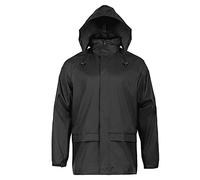 Highlander Mens Waterproof Stormguard Lightweight Rain Jacket - Foldaway Hood, Wind Breaker Rain Coat - Perfect for Outdoor, Travel, and Camping