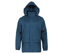 Highlander Mens Waterproof Stormguard Lightweight Rain Jacket - Foldaway Hood, Wind Breaker Rain Coat - Perfect for Outdoor, Travel, and Camping