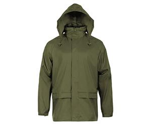 Highlander Mens Waterproof Stormguard Lightweight Rain Jacket - Foldaway Hood, Wind Breaker Rain Coat - Perfect for Outdoor, Travel, and Camping