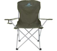 Highlander Olive Folding Camping Chair - Portable Arm Chair with Cup Holder