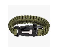 Highlander Paracord Bracelet with Flint Buckle: Olive Colour: Olive