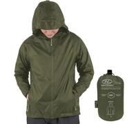 Highlander Waterproof Jacket Stow & Go Jacket Packaway Olive Green XLarge