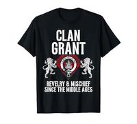 HighlandFour Men's Scottish Tartan T-Shirt, Black, Small, Short Sleeve, Classic Fit, Crew Neck, Celtic Design with Clan Coat Of Arms