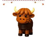 Highlands Cattle Buttons - ABS, Highlands Cattle Buttons Ornament, Festive Addition, Handmade, Courtyard Patio Garden Parties, Highlandss Cattles Craft Making Set for Tree, Courtyard