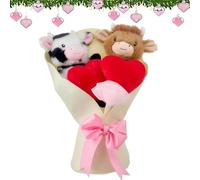 Highlands Cow Figurines with Red Balloon, Love Decorative Resin Statue Gift for Valentine's Day, Warm Romantic Atmosphere Decor for Girlfriend & Lover, Perfect Valentine's Day Gift (A)