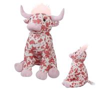 Highlands Cow Plush Toy, Cute Pink Cows Plush Doll, Valentine Highlands Cow Stuffed Animal, Soft Cows Cuddly Toys, For Kids Adults Birthday Gift Valentine's Day, 12.6x11.02x19.69 Inch