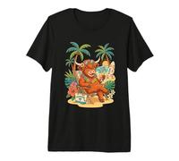 Highlands Cow Summer Vacation Spring Hawaii Funny Beach Premium T-Shirt