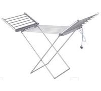 Highlands Electric Heated Clothes Dryer Folding Energy-Efficient Indoor Airer Wet Laundry Drying Horse Rack, Silver