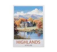 Highlands Scotland Vintage Travel Posters，Jigsaws Puzzles 1000 Pieces Teens Kids Jigsaw Entertainment Toys Brain Challenge Puzzle38x52cm-CE91