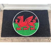 HIGHLANDS Welsh Red Dragon Design Door Mat Doormats Non Slip Natural Coir Welcome Indoor Outdoor Home Garden Mats.