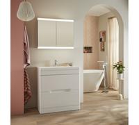 Highlife Bathrooms Selkirk 800mm Floor Standing 2 Door Unit Colour: Gl Selkirk 800mm Floor Standing 2 Door Unit
