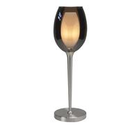 HighLight Belle table lamp, smoky grey/nickel, height 40 cm, glass