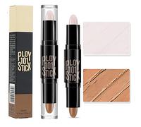 Highlight Contour Stick - 2 in 1 Makeup Shading Stick/Concealer Stick/Concealer Shadow Pen/Contour Concealer Highlighter Stick/Double Head Body Face Brightens & Shades Make Up Tool (Ivory+Brown)