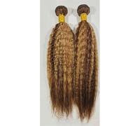 Highlight Kinky Straight Human Hair Bundles Ombre Brown Blonde Human Hair Bundles Straight Hair Weaving Hair Bundles Highlight Bundles 16 18 20