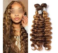 Highlight Loose Deep Wave Bundles Brazilian Human Hair Bundles Ombre Weave Bundles Hair Extensions 28inch 1PC
