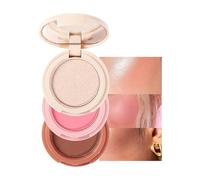 Highlighter, Bronzer & Blush Powder Palette, 3 in 1 Blush Palette Matte Shimmer Powder Makeup with Mirror All in One, Long Lasting Blendable Face Highlighter Blusher, Travel Friendly Makeup