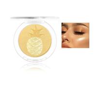 Highlighter Makeup Contour Palette, Long Lasting Shimmer Blush Luminizer, Smooth Highly Pigmented Glow, Highlighting Bronzer Powder Easy to Extend, Glitter Natural for Face Body 9g (#02 Pineapple)
