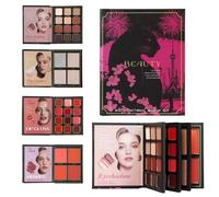 Highlighter Makeup Palette - 4-Layer Long Lasting Foldable Professional Eyeshadow,Blush And Highlighter Palette,for Artist Mature Women Face Bridal Prom Offices Parties Date Travel Fashion Daily