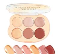 Highlighter Makeup Palette - High-value Six-color Gradient Highlight Paste Contouring Waterproof Blendable Cream Cosmetics Kit, 6 Colors Multi-Use Palette For Women, Girls Glowing Look, Mature Skin