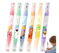 Highlighter Pens | 6 Colors Double Head Animal Pattern Marker Pen,Kids Art Marker Sets | for Students Artist Adult Journaling Drawing Study Notes School Office Handicrafts Bible Planner