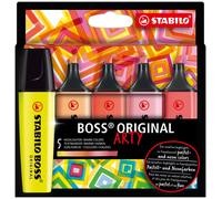 Highlighter - STABILO BOSS ORIGINAL - ARTY - Pack of 5 - Warm Colours Pack of 5