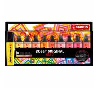 STABILO BOSS ORIGINAL ARTY Highlighter - Wallet of 10 - Warm Colours - NEW