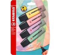 Highlighter - STABILO BOSS ORIGINAL Pastel - Pack of 4 - Hint of Mint, Pink Blu