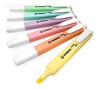 STABILO-Swing Cool Pastel Highlighter Marker Pens - 1-4mm - Pack of 6 Assorted Colours