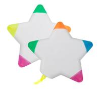 Highlighter with Five-Pointed Star, Multicoloured Star Highlighter, 2 x Highlighters for Children, Multicoloured, Five-Pointed, 5-in-1 Coloured Fluorescent Pen Marker for Watercolour Paints for Work