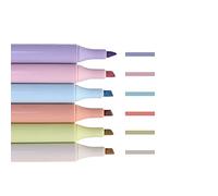 Highlighters and Pens No Bleed, 6 Pack Assorted Colors Gel Highlighters Set,Soft Chisel Tip Fast Easy to Hold Creative Markers, Aesthetic Cute Study Journaling School Supplies,Type 2