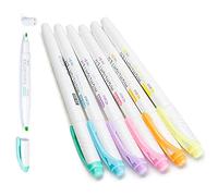 Highlighters, Dual Tip Assorted Colours Highlighter Pens with Chisel Tip, Long-lasting, Ideal for School and Office, No Bleed Dry Fast Easy to Hold, for Bullet Journal, Bible, Notes, 6 Pack