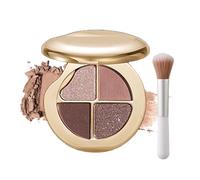 Highlighting Eye & Cheek Palette, 4-Color Glow Wardrobe Eye and Cheek Palettes, Natural Finish - Buildable Color, Shape, Contour & Highlight (01#)
