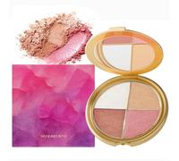 Highlighting Eye & Cheek Palette, Eye Shadow and Highlighter Makeup, 4-In-1 Highlight Shades Makeup for Blush, Natural Glow Contour Powder, Suitable for Daily & Party