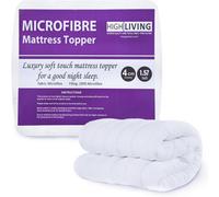 Highliving High Living Microfibre Mattress Topper Basic 4Cm Super Soft Single Double King Super King Elasticated Corner Straps