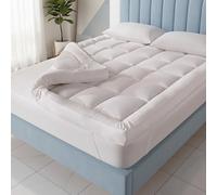 HIGHLIVING Premium Small Double Mattress Topper 4FT 10 cm Thick 1200 GSM,Quilted Microfibre Topper 122 x 190 cm,