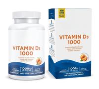 Highly Absorbable, Vitamin D3 1000 mini Softgels, Orange Flavour - 120 Count per Bottle